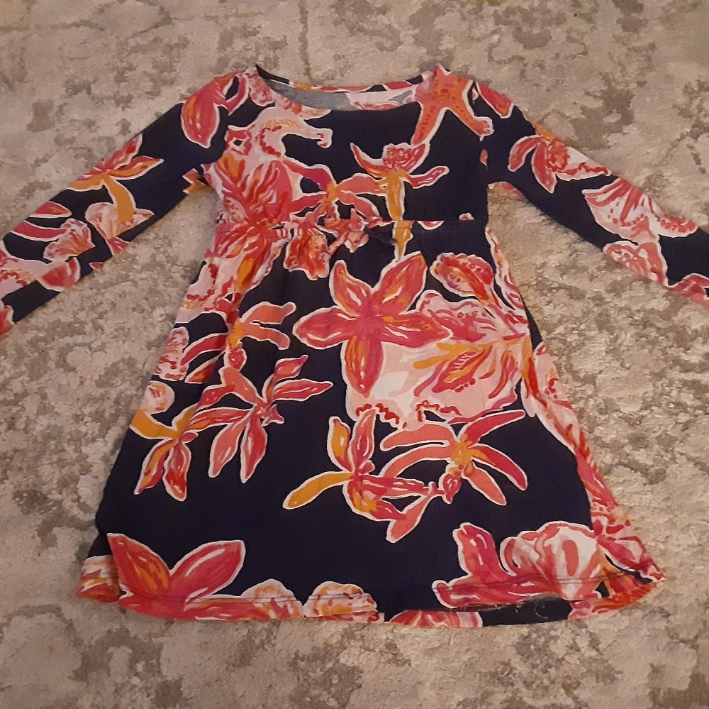 Lilly Pulitzer Sadie floral girls dress, sz 4-5